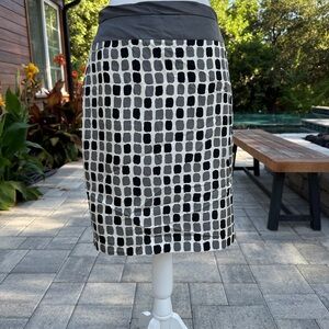 Anthropologie Black and White Pencil Midi Skirt